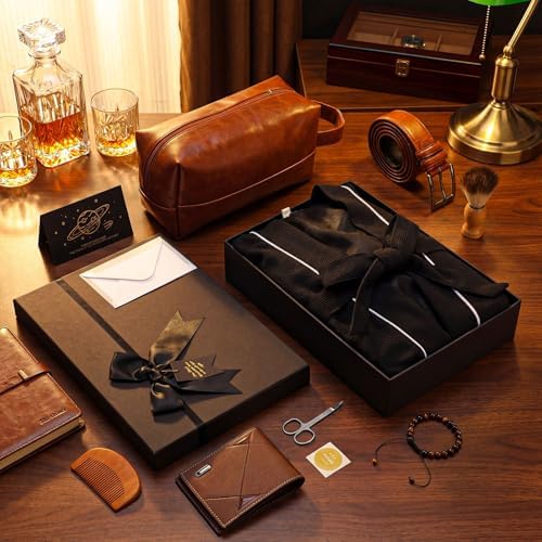Shyyween 10 Pcs Birthday Gifts Baskets for Men Beard Care Set,Brown - Image 5