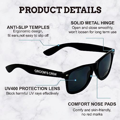 Groomsmen Sunglasses for Men - Wedding Sunglasses for Groomsman Proposal Gifts, Bachelor Party Favors - Image 3