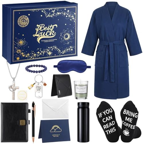 13 Pcs Birthday Gifts Baskets for Men Gifts Set for Christmas, Navy Blue by Afarnook