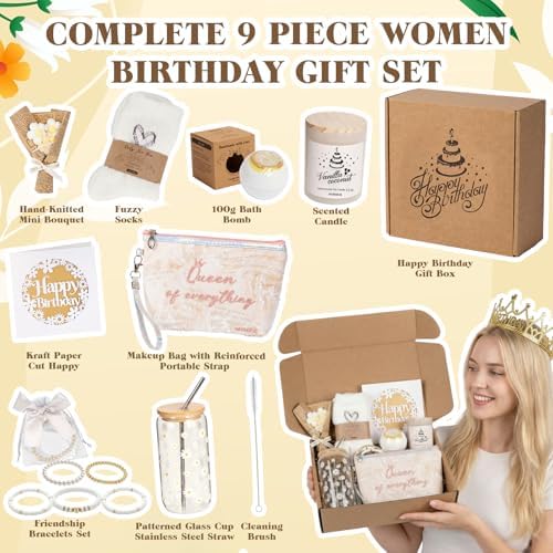 Cute Birthday Box for Teen Girls, Birthday Gifts for Women, White - Image 3