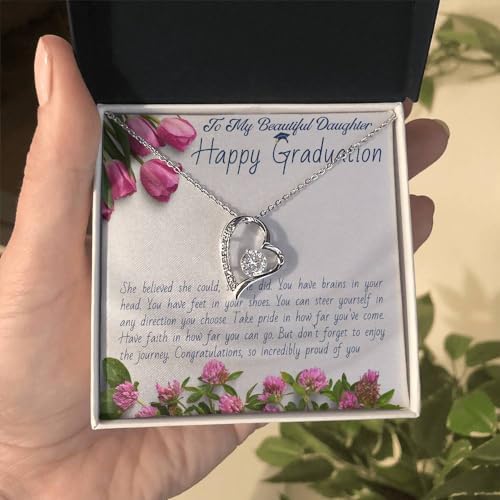 VIRAGIL 2023 Graduation Gifts for Her, Class of 2024 Love Knot Sterling Silver Pendant Necklace Senior College Graduation Jewelry Gifts for Girl Daughter - Image 3