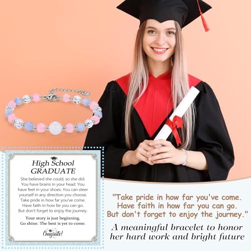EPIRORA Graduation Gifts Bracelets for Her, Colorful Beaded Bracelets for Women, Class of 2026 Grad Gifts for 5th 8th Grade, Elementary Middle High School, College & Master Degree with Graduation Card - Image 2