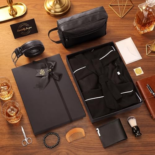 Shyyween 10 Pcs Birthday Gifts Baskets for Men Beard Care Set,Black - Image 4