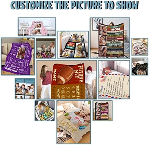 Personalized Baby Month Blanket Name Blanket | Monthly Milestone Blanket for Newborn Boy Girl | 60"x80" | Rugby Football Customized Throw Blanket with Name for Souvenir Gift - Image 7