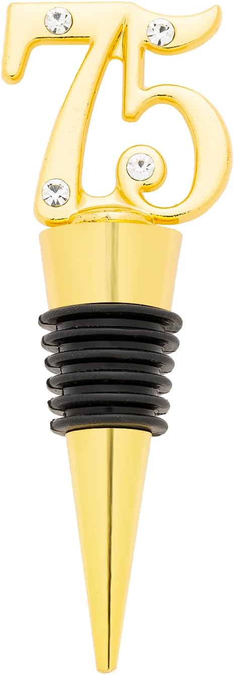 24 Pack 75th BirthdayParty Favors For Guests -75 Years Old Wine Stopper Bottle Stopper With Gift Box For 75th Wedding Anniversary Party Favor Souvenirs Decoration