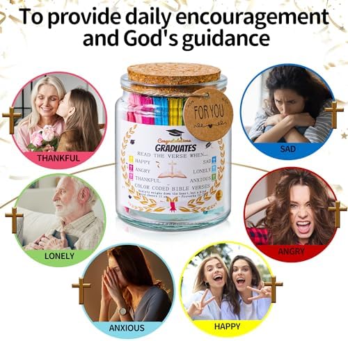 Bible Verse Jar, Christian Gifts For Women,Teacher Gift, High School, College Graduation Gift for Her, Him, Inspirational Bible Jar Comes With Greeting Card & 48-inch Ribbon Bow - Image 5