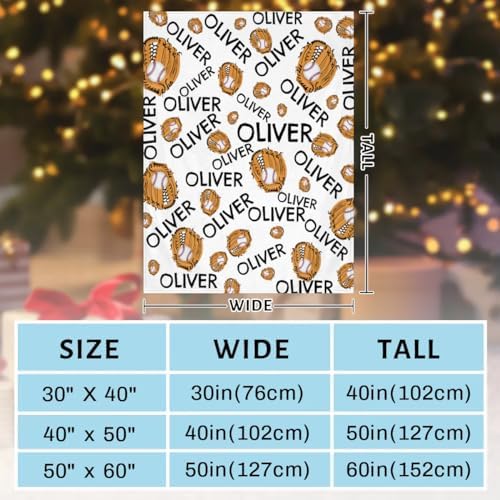 Personalized Baby Blankets for Girls Boys, Custom Baby Blanket with Name Swaddle Toddler Fleece Blanket Personalized Gift Baseball Mitt Text - Image 3