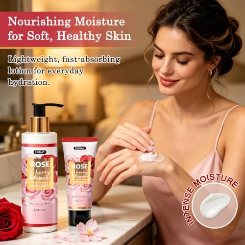 Gifts for Women,15pcs Rose & Cherry Blossom Spa Gift Basket for Women - Image 4