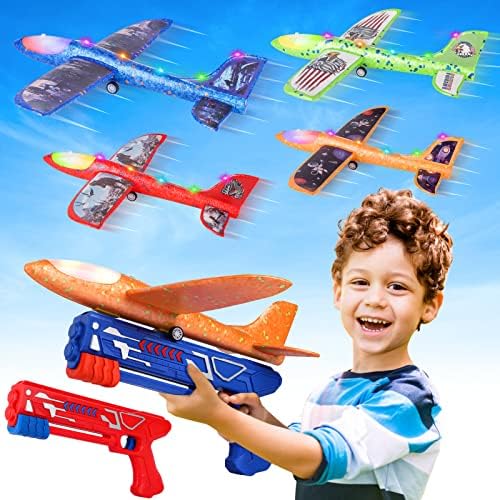 Fuwidvia 4 Pack Airplane Launcher Toys 13.2'', 2 Flight Modes by FUWIDVIA