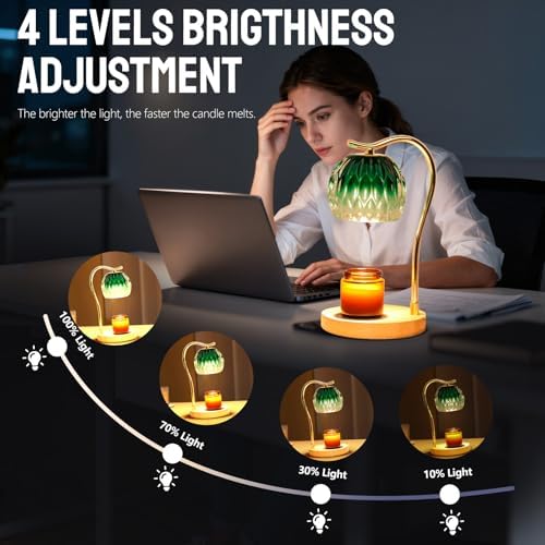 GEEZO Fragrance Candle Warmer Lamp，Electric Candle Warmer with Timer & Dimmer，Mom Christmas Birthday Gifts for Women, House Warming Gifts New Home Bedroom Decor - Image 4