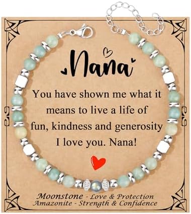 Gifts for Women Moonstone Bracelet, Amazonite Imperial Jasper Bracelets by Joycuff