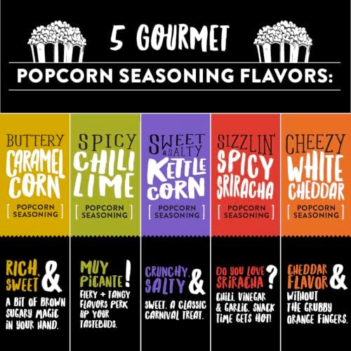Urban Accents Movie Night Popcorn Gift Set, 3 Varieties & 5 Seasonings - Image 6