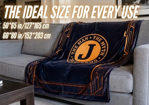 Gifts for Men, Initial Mens Blanket, Birthday Gift for Him, 50"x 65", U - Image 5