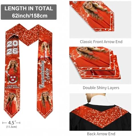 D-Story RN Graduation Stole Custom Nursing Stole Registered Nurse BSN MSN Graduation Sash Class of 2026 - Image 2