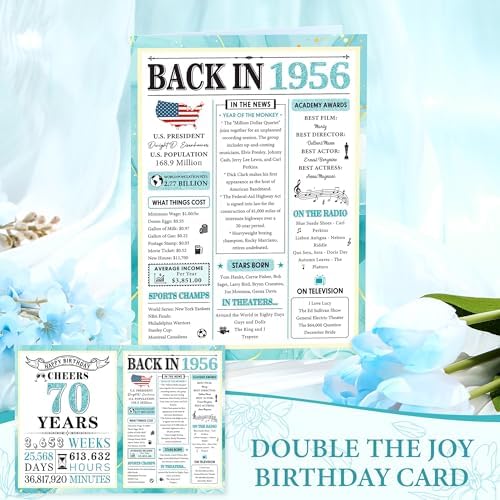 70th Birthday Gifts for Women 70 Year Old Birthday Gifts for Women Cool 1956 Gift Ideas for Female Funny Gift for 70 Year Old Womens Happy 70th Bday Decoration Baskets for Female Mom with Tumbler Bag - Image 4