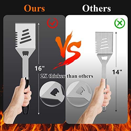 Romanticist 23pcs Stainless Steel BBQ Grill Tools & Accessories Kit, Black - Image 4
