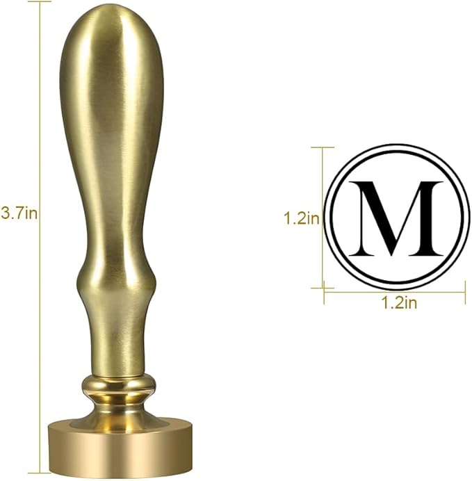 Ice Cube Stamp for Cocktails Ice Stamp Brass Head with Handle, Ice Branding Stamp for Ice Cubes Cocktail Whiskey Drinks Party Wedding Making DIY Crafting (Letter M)