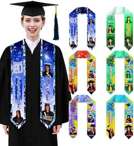 Custom Graduation Stole for Class of 2026 Personalized Unisex Graduation Sash Unique Gifts for Him Her by Custom