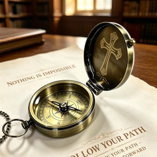 Compass - Luxury Unique Bible Verse/Graduation Gifts/Gifts for Veterans Day, College, High School, Cool Birthday Gift Idea for Son, Boys, Motivational Greeting Card Included - Image 5