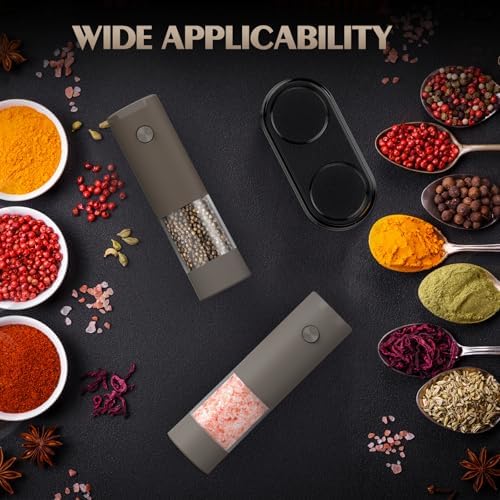 Electric Salt and Pepper Grinder Set Automatic Adjustable Coarseness Pepper Grinder Shakers Set Kitchen Products White Elephant Gift Anniversary Christmas Ideas Gifts for Men - Image 5