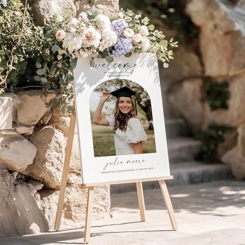 Personalized Graduation Party Welcome Sign with Photo, Grad Sign, Minimalist Graduation Decorations Party, Class of 2026 Welcome Poster, Senior Party Sign, Graduation Celebration Sign#05 - Image 2
