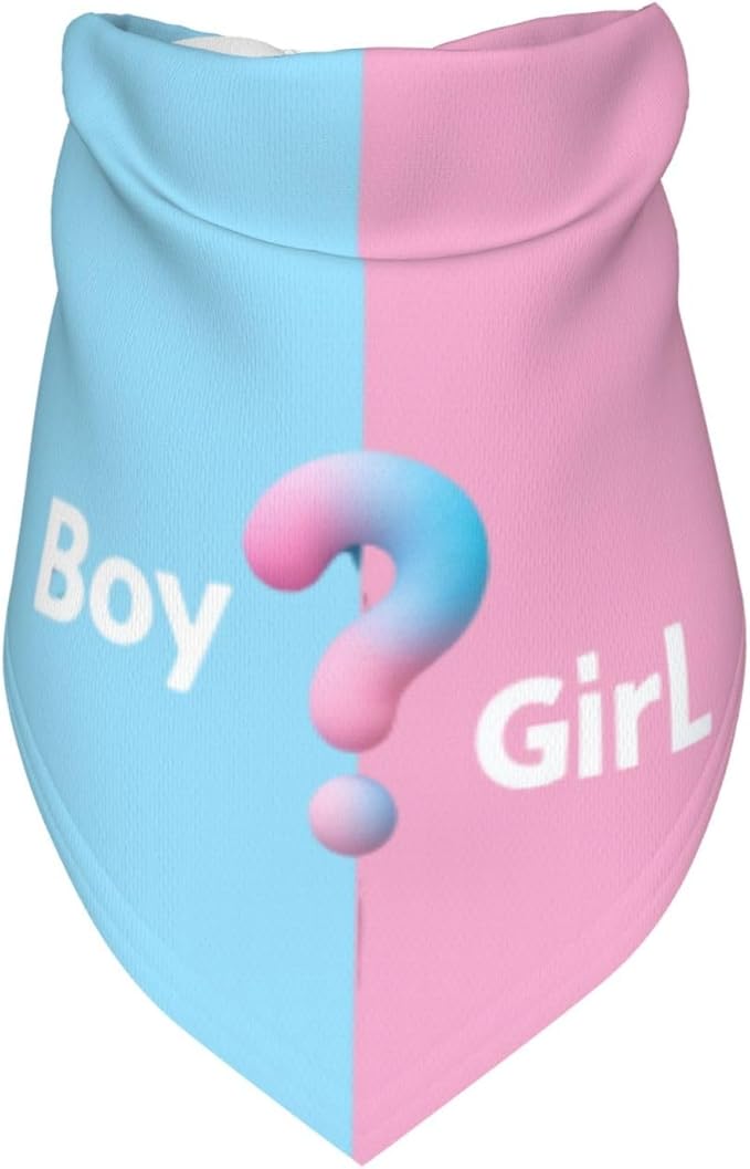 He Or She What Will It Be? Gender Reveal/Baby Announcement Dog Bandana,Pet Neckerchief for Pets Daily Wear Photo Prop Party Supplies (Three-Dimensional?)