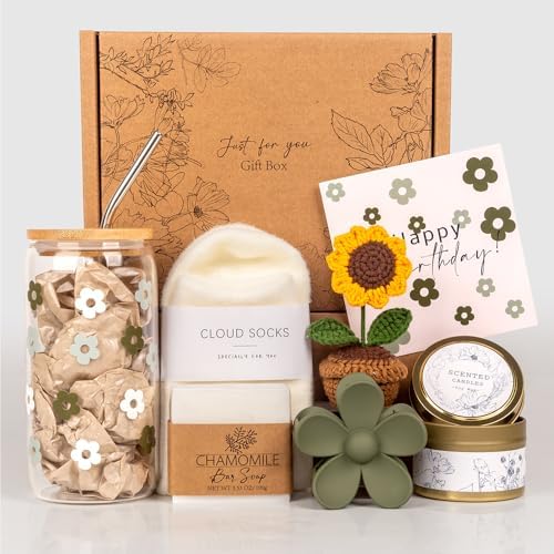 Birthday Gifts for Women, Self Care Gifts Baskets for Women, Care Package for Teen Girls, Her, Mom, Sister, Best Friend, Wife, Girlfriend, Coworker, Sending Sunshine Sunflower Gift Baskets - Image 3
