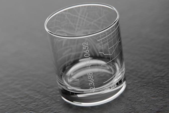 Well Told Engraved Detroit Michigan Map Rocks Glass, Old Fashioned Whiskey Glass (11 oz, Clear) Etched Whiskey Glass, Gifts For Whiskey Lovers
