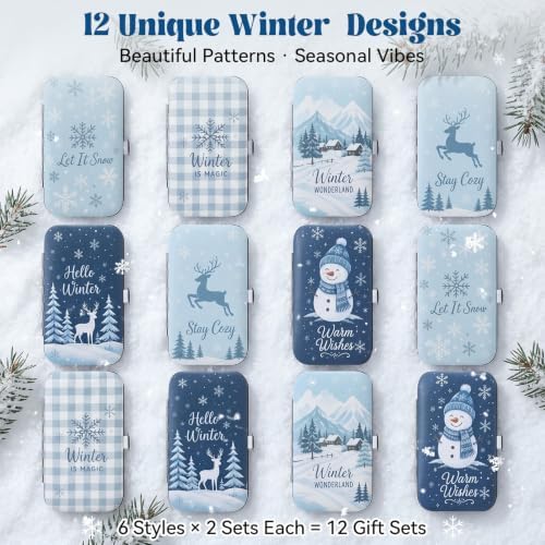 Sawysine 12 Set Bulk Winter Gift 7 In1 Stainless Nail Clippers Manicure Set - Image 2