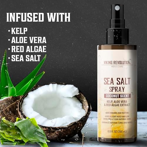 Viking Revolution Hair Sea Salt Spray for Men - Coconut Scent - 8.8 fl oz - Image 5
