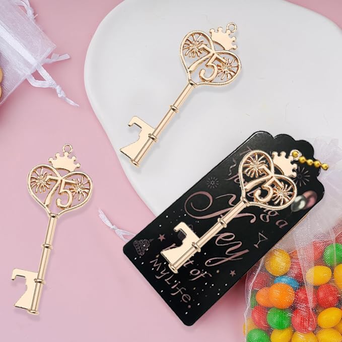 48PCS 75th Birthday Bottle Opener 75 Souvenir Party Supplies Key Opener 75th Baby Birthday Return Gifts Wedding 75th Anniversary Party Decor(48,75th key)