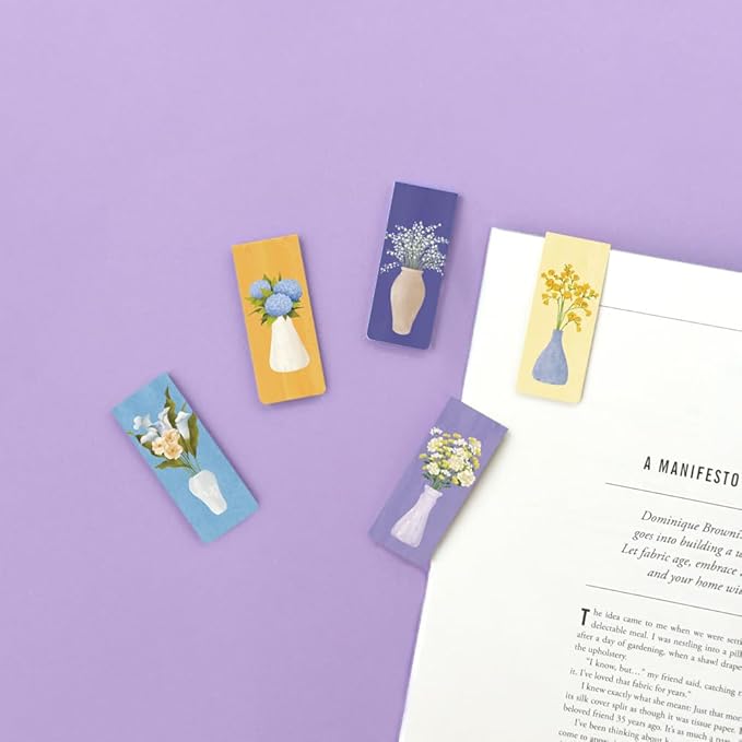 Magnetic Bookmarks Set - A (Olivia's Flowers ver.1 + ver.2)
