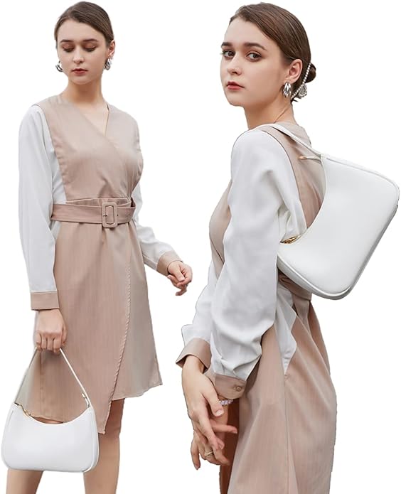 Shoulder Bags for Women, Cute Hobo Tote Handbag Mini Clutch Purse with Zipper Closure