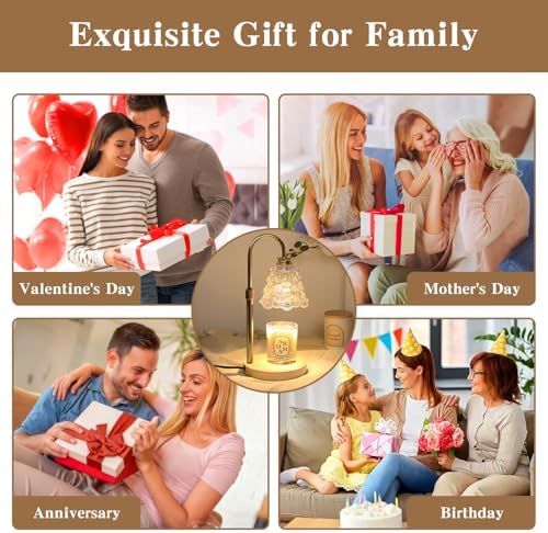 GEEZO Fragrance Candle Warmer Lamp，Electric Candle Warmer with Timer & Dimmer，Mom Christmas Birthday Gifts for Women, House Warming Gifts New Home Bedroom Decor - Image 6