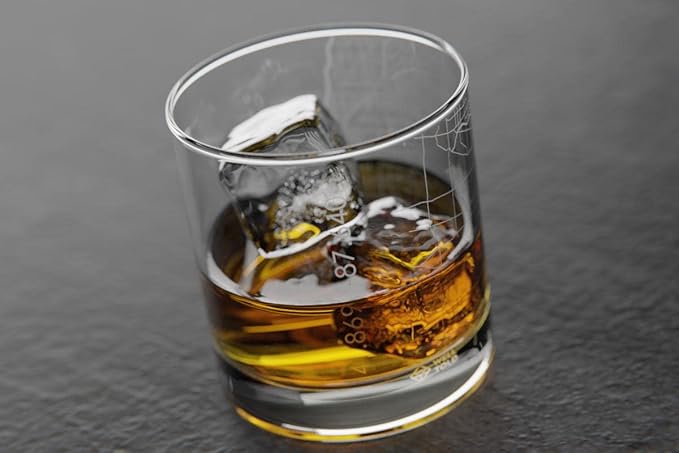 Well Told Engraved Chicago Illinois Map Rocks Glass, Old Fashioned Glassware (11 oz, Clear) Etched Bourbon Tumbler, Gifts For Whiskey Lovers