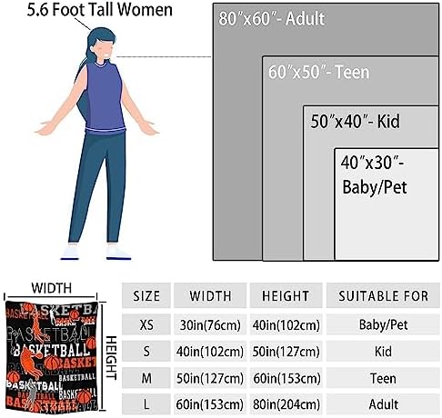 Mercuryelf Basketball Throw Blanket - Soft, Fuzzy & Warm - 30x40 Inches Small Blankets for Lap, Crib - Black Sports Throws Gift for Basketball Lovers - Image 3