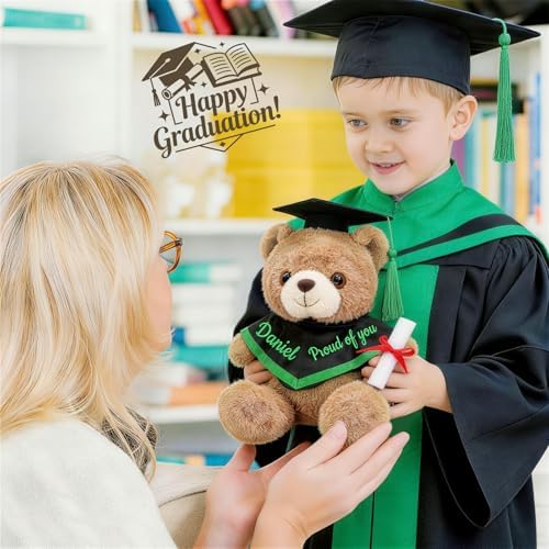 Personalized Graduation Teddy Bear Gifts 2026 – Custom 10 Inch Stuffed Animal with Cap Gown Diploma for Her Him College High School Kindergarten - Image 4