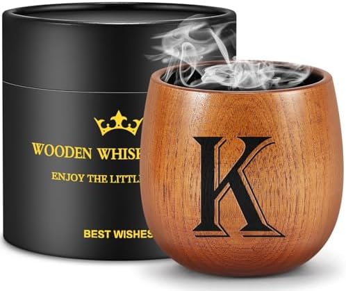 Birthday Gifts for Men, Initial Whiskey Glasses Personalized Gifts for Men by Astonlink