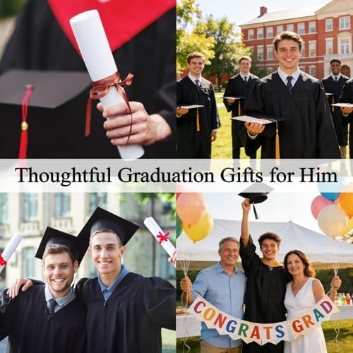 EPIRORA Graduation Jewelry Gifts for Him- Black Braided Leather Bracelets for Men, Cool Class of 2026 5th Grade 8th Grade Middle School College Master Degree Graduation Gifts - Image 7