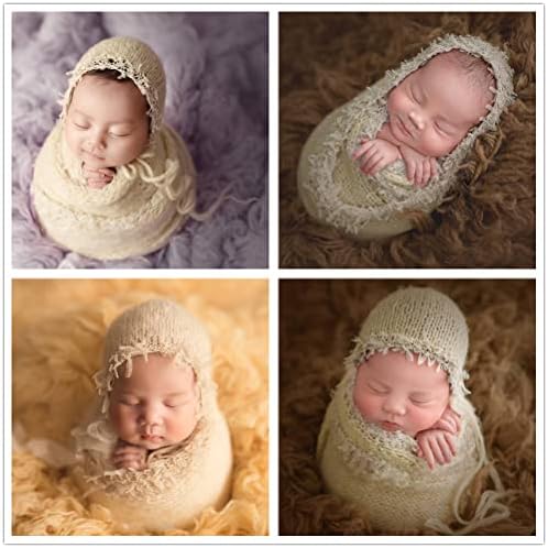 Baby Photography Props Luxurious Lace Hat with Blanket (Beige) - Image 3