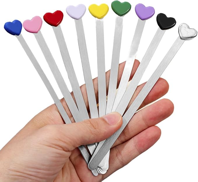 Love Heart Metal Bookmark Set - Color Stainless Steel Bookmarks, Reading Page Markers Gifts for Women, Book Lover, Girls, Boys,Couples Gifts (Love Heart 9PC)