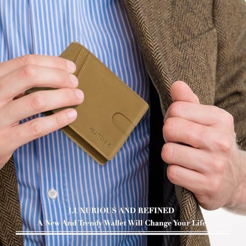 RUNBOX Wallet for Men -Slim Rfid Leather Mens Bifold Novelty Wallets 2 ID Window With Gift Box Men's Accessories - Image 6