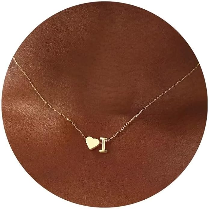 Turandoss Valentines Day Gifts for Kids Teen Girls - Dainty 18K Gold Plated Heart Initial A-Z Pendant Necklace Trendy Jewelry Heart Necklaces Birthday Valentines Day Gifts for Girlfriend Wife Women