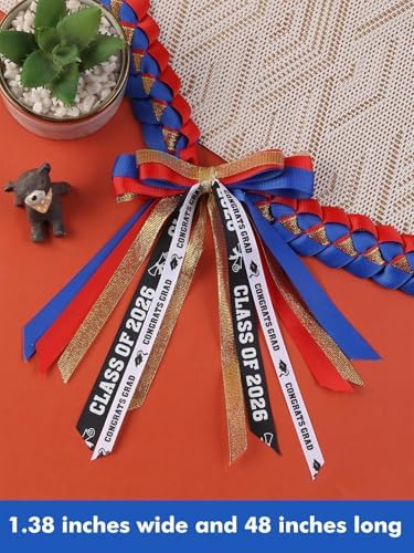 TFTAFAN Graduation Ribbon Lei Graduation Leis Necklace Class of 2026 Graduation Necklace Braided Necklace Graduation Gift Party Accessories for Women and Men - Image 3