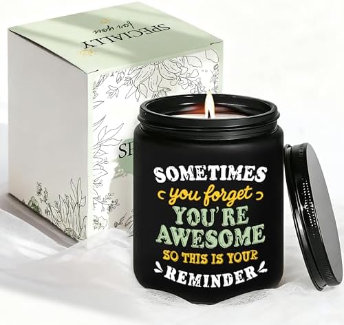 Birthday Gifts for Women, Christmas Thank You Encouragement Gifts for Daughter Wife Sister Mom Friend, Inspirational Office Gift for Coworker Employees, Funny Lavender Scented Candle - Black by Amzsudy