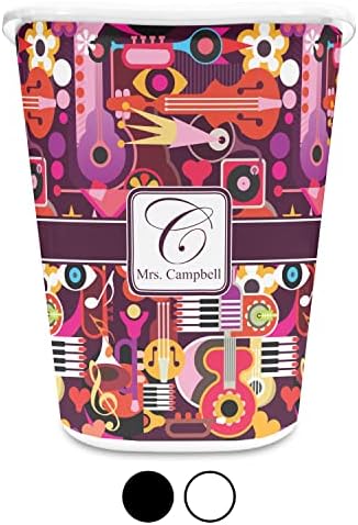 RNK Shops Personalized Abstract Music Waste Basket - Single Sided (White) - Image 4