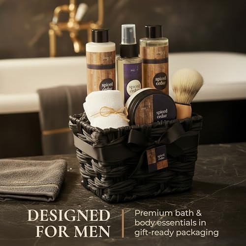 Freida & Joe Spiced Cedar Men's Spa Gift Basket- Self Care Gifts for Him - Image 7