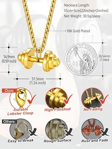 FaithHeart Sports Necklace for Men Women, Stainless Steel Gold Plated 3D Football/Soccer/Basketball/Volleyball Pendant Jewelry with Delicate Gift Packaging - Image 6