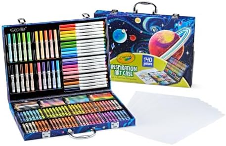 Crayola Inspiration Art Case Coloring Set, 140pc Space Theme – Art Kit for Kids, Crayons, Markers, Pencils, Gift for Boys & Girls, Ages 5, 6, 7, 8 [Amazon Exclusive] by Crayola