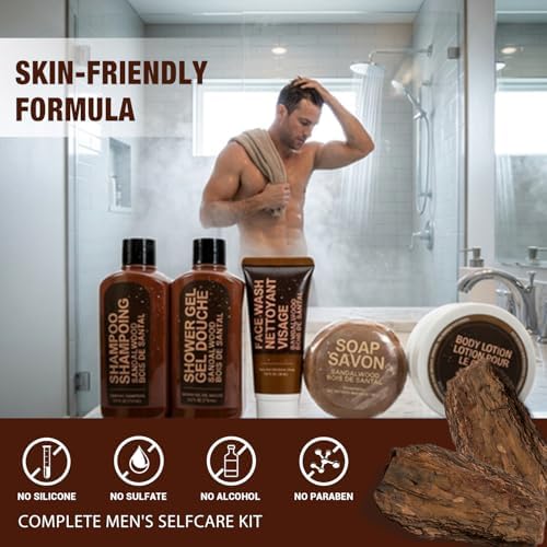 Gifts for Men, 6 Piece Sandalwood Gift Set for Men, Birthday Gifts for Him - Image 4